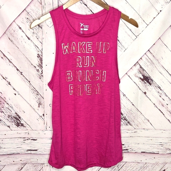 Old Navy Tops - Old Navy Wake Up Brunch Run Repeat Tank Top